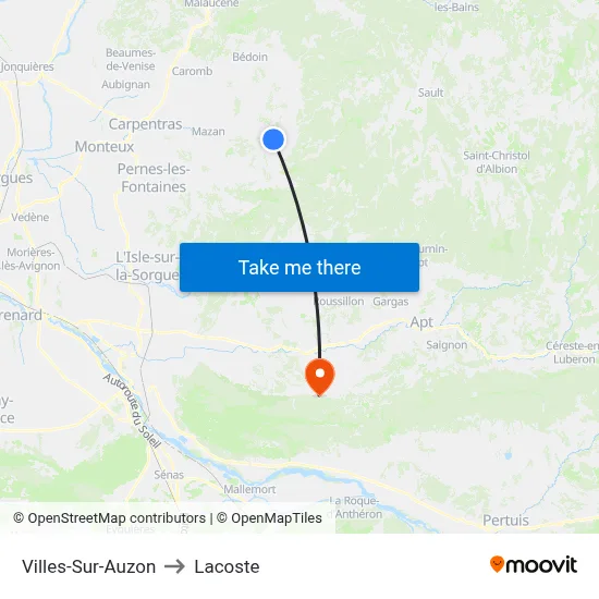 Villes-Sur-Auzon to Lacoste map