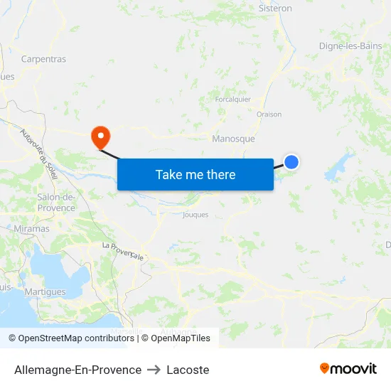 Allemagne-En-Provence to Lacoste map
