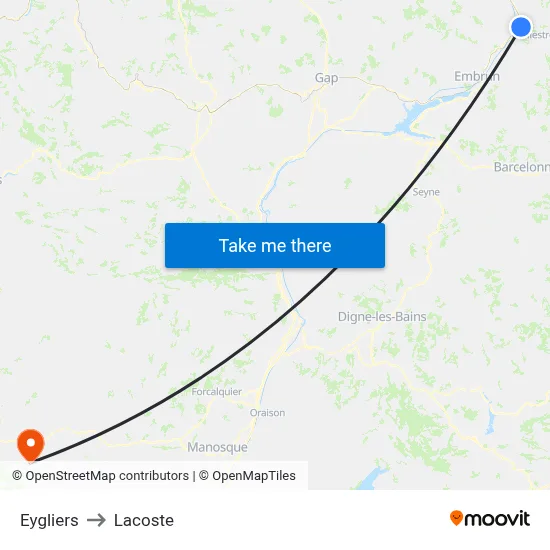 Eygliers to Lacoste map