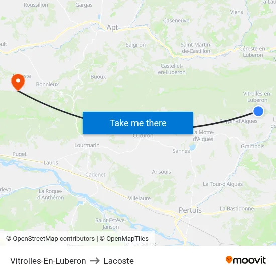 Vitrolles-En-Luberon to Lacoste map