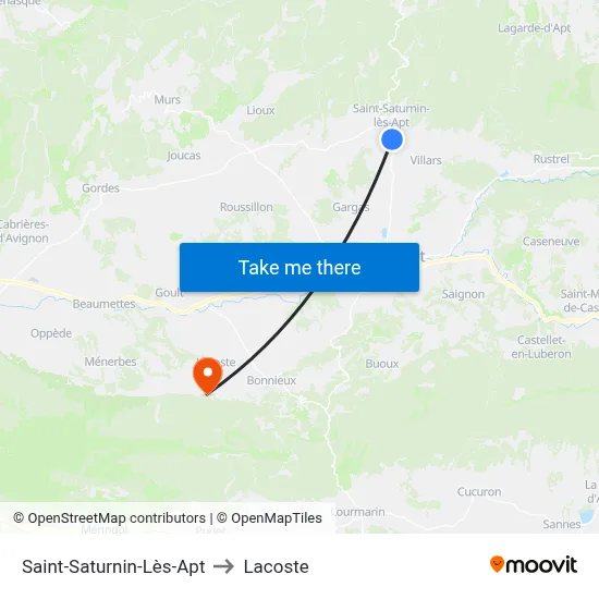 Saint-Saturnin-Lès-Apt to Lacoste map