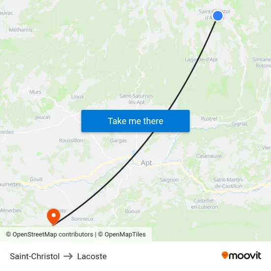 Saint-Christol to Lacoste map