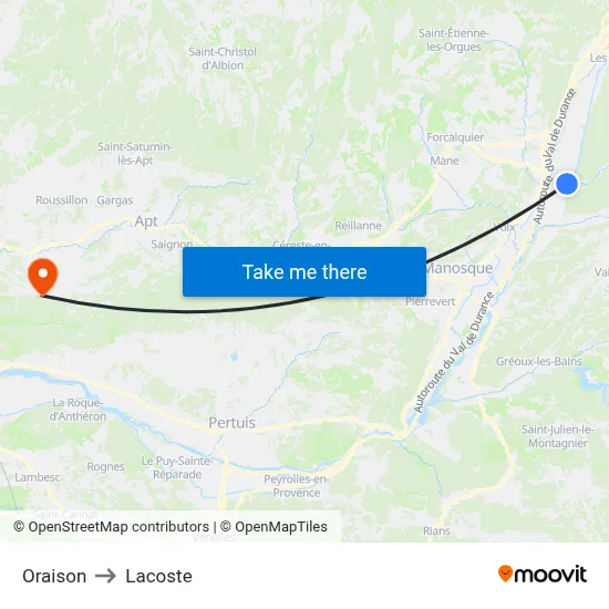 Oraison to Lacoste map