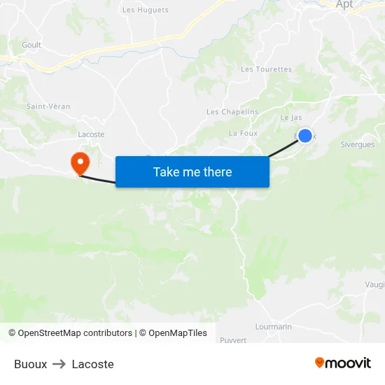 Buoux to Lacoste map