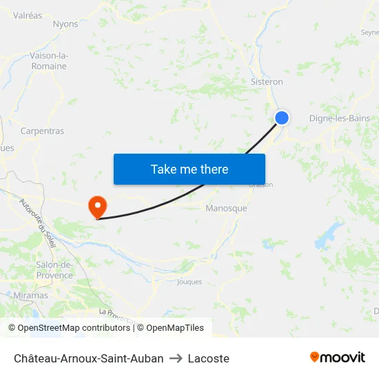 Château-Arnoux-Saint-Auban to Lacoste map