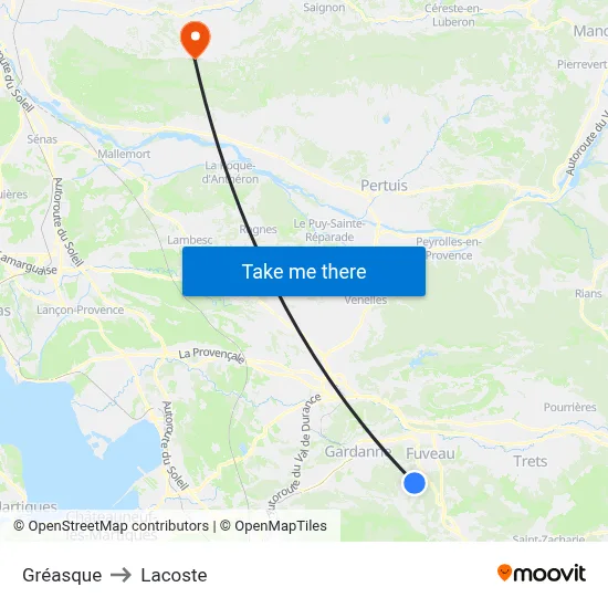 Gréasque to Lacoste map