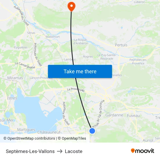 Septèmes-Les-Vallons to Lacoste map