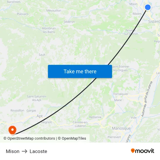 Mison to Lacoste map