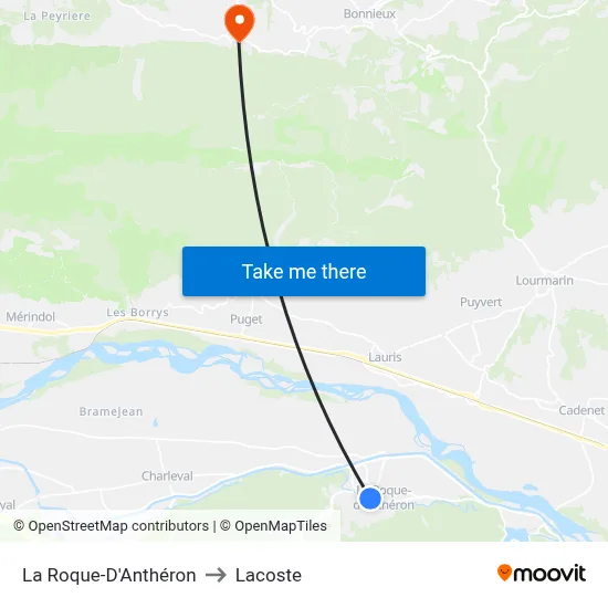 La Roque-D'Anthéron to Lacoste map