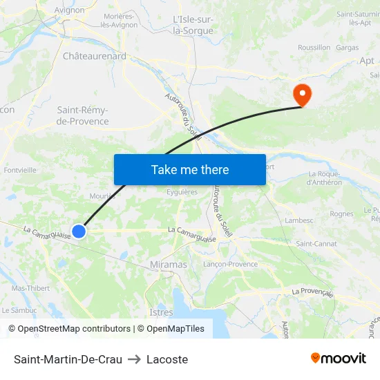 Saint-Martin-De-Crau to Lacoste map