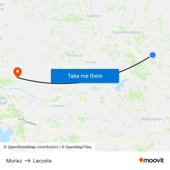 Moriez to Lacoste map