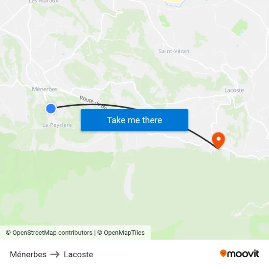 Ménerbes to Lacoste map