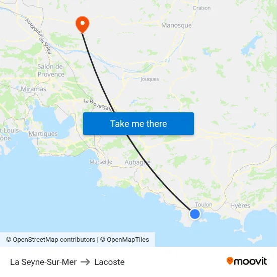 La Seyne-Sur-Mer to Lacoste map