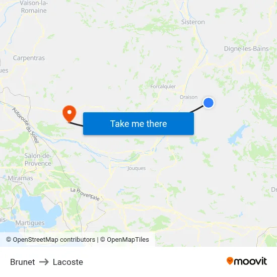 Brunet to Lacoste map