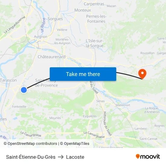 Saint-Étienne-Du-Grès to Lacoste map