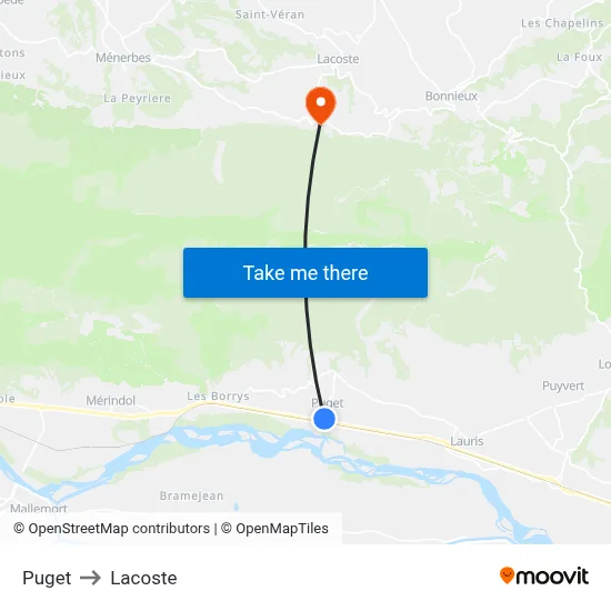 Puget to Lacoste map
