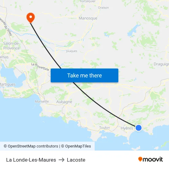 La Londe-Les-Maures to Lacoste map