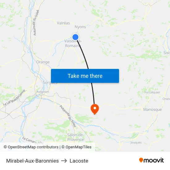 Mirabel-Aux-Baronnies to Lacoste map