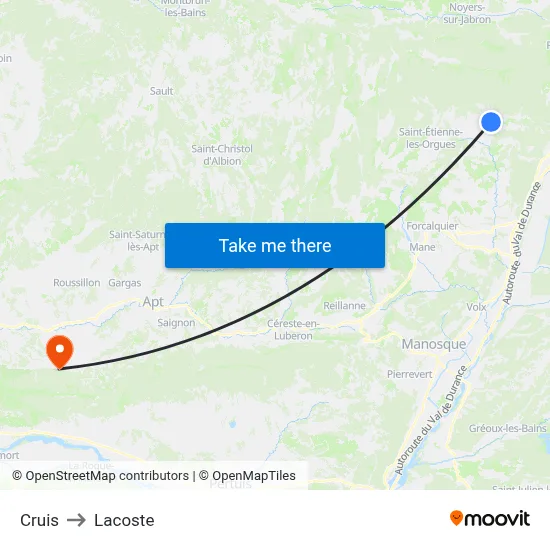 Cruis to Lacoste map