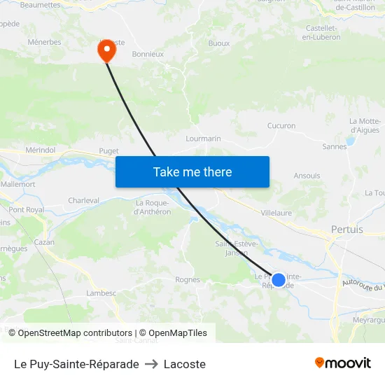 Le Puy-Sainte-Réparade to Lacoste map