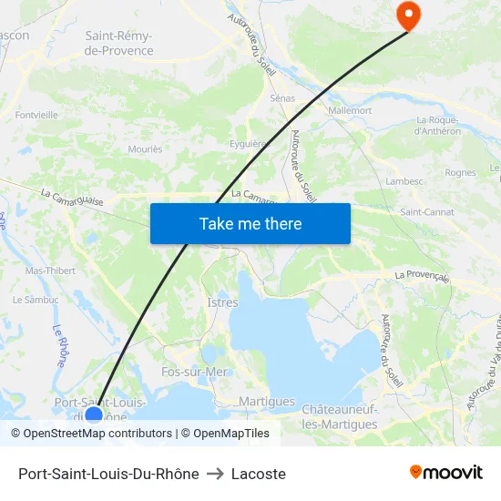 Port-Saint-Louis-Du-Rhône to Lacoste map