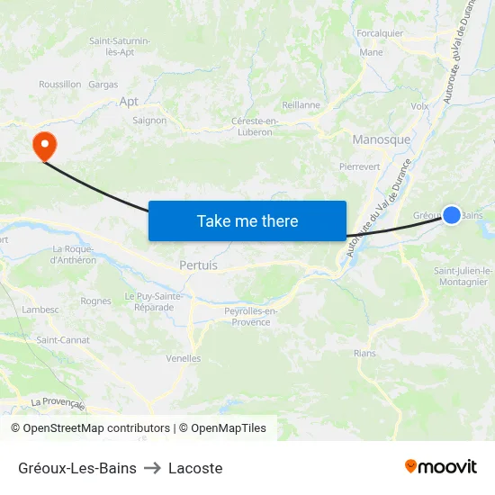 Gréoux-Les-Bains to Lacoste map