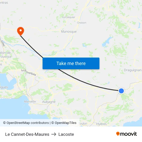 Le Cannet-Des-Maures to Lacoste map
