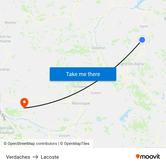 Verdaches to Lacoste map