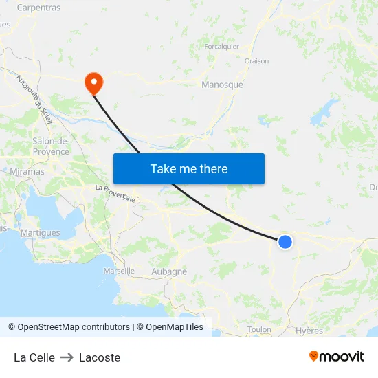 La Celle to Lacoste map