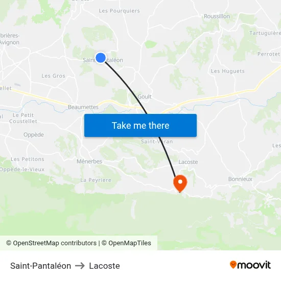 Saint-Pantaléon to Lacoste map