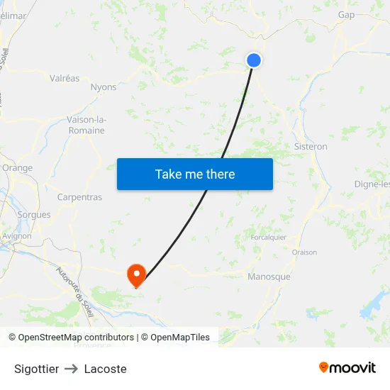 Sigottier to Lacoste map