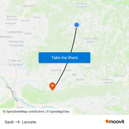 Sault to Lacoste map