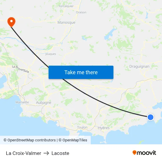 La Croix-Valmer to Lacoste map