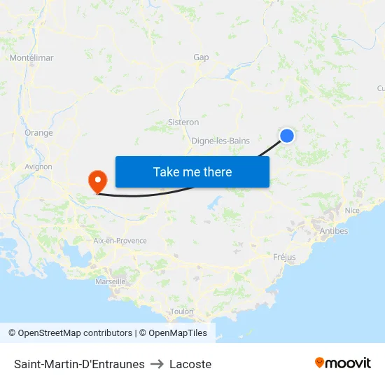 Saint-Martin-D'Entraunes to Lacoste map