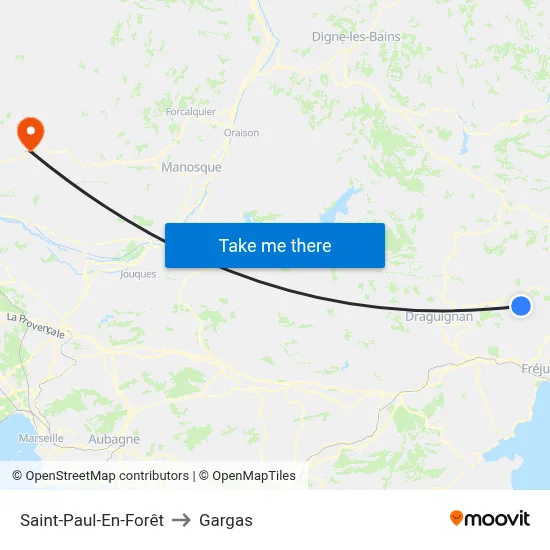 Saint-Paul-En-Forêt to Gargas map