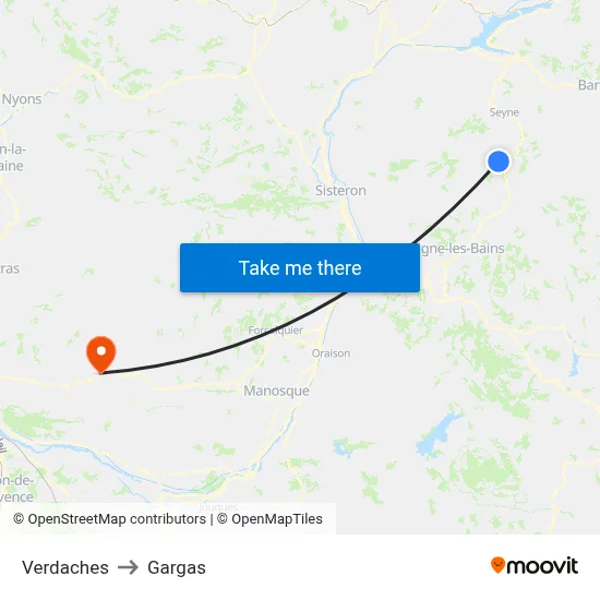 Verdaches to Gargas map