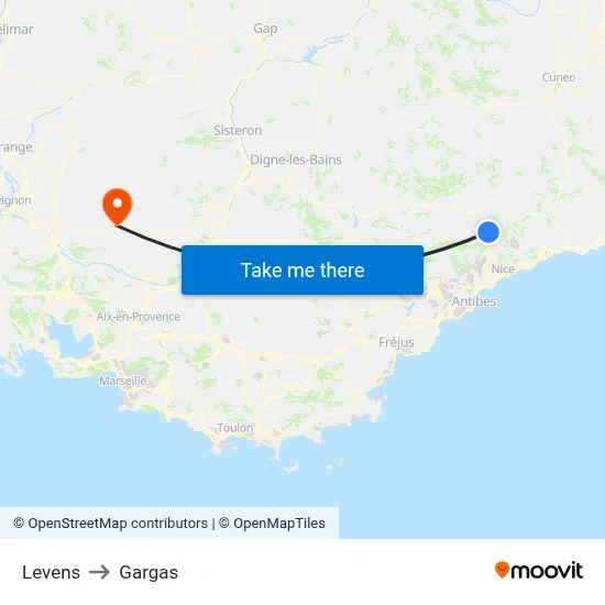 Levens to Gargas map