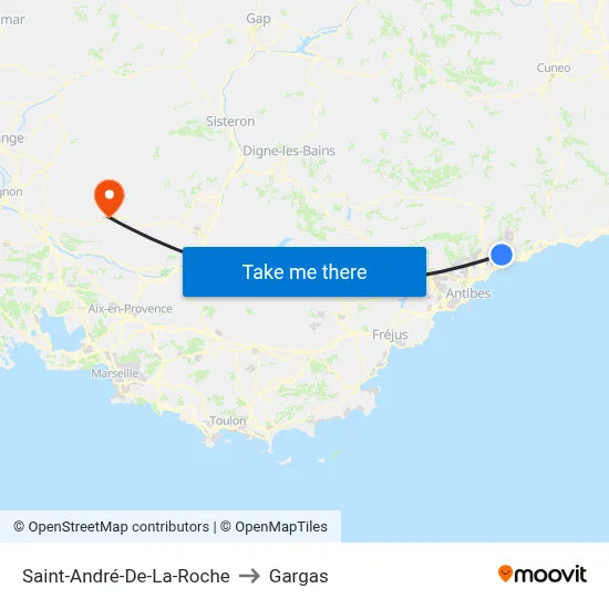 Saint-André-De-La-Roche to Gargas map