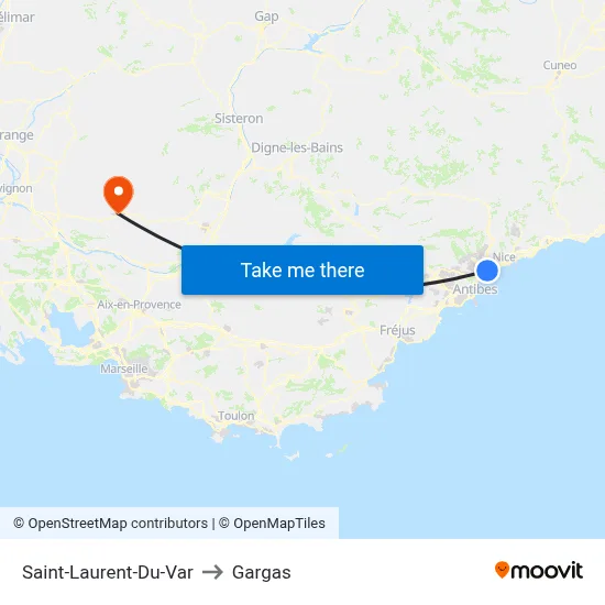 Saint-Laurent-Du-Var to Gargas map