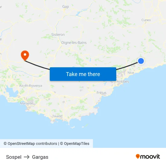 Sospel to Gargas map