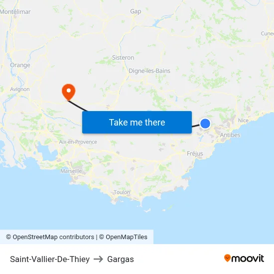 Saint-Vallier-De-Thiey to Gargas map