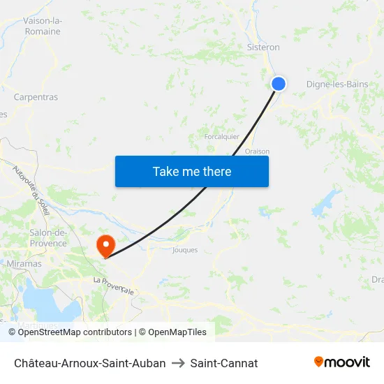 Château-Arnoux-Saint-Auban to Saint-Cannat map