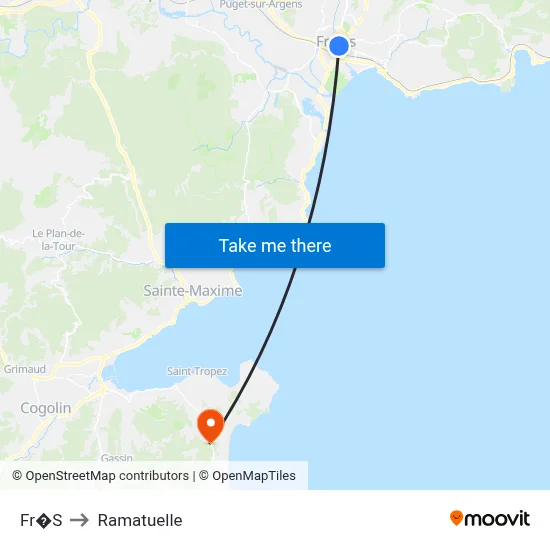 Fr�S to Ramatuelle map