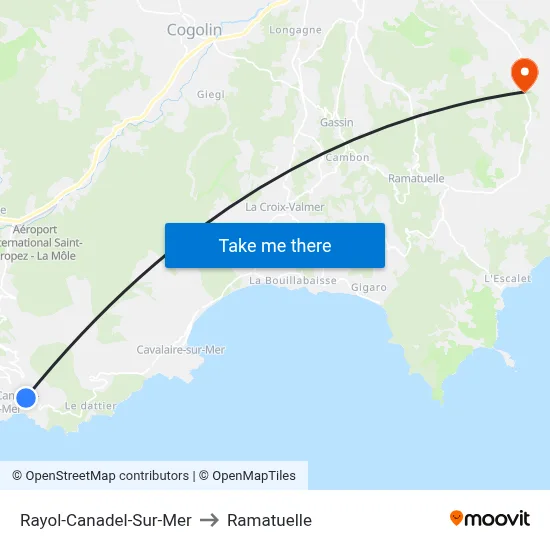 Rayol-Canadel-Sur-Mer to Ramatuelle map