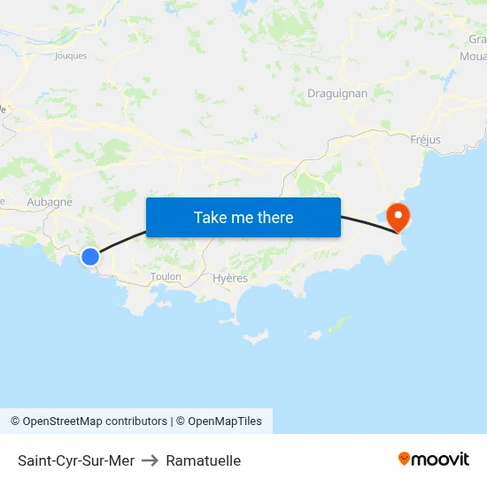 Saint-Cyr-Sur-Mer to Ramatuelle map
