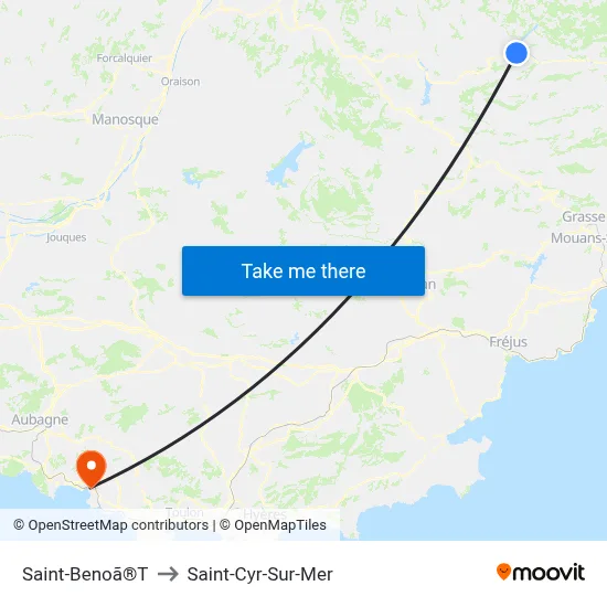 Saint-Benoã®T to Saint-Cyr-Sur-Mer map