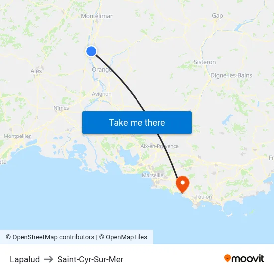 Lapalud to Saint-Cyr-Sur-Mer map