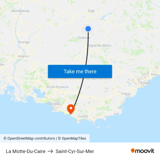 La Motte-Du-Caire to Saint-Cyr-Sur-Mer map