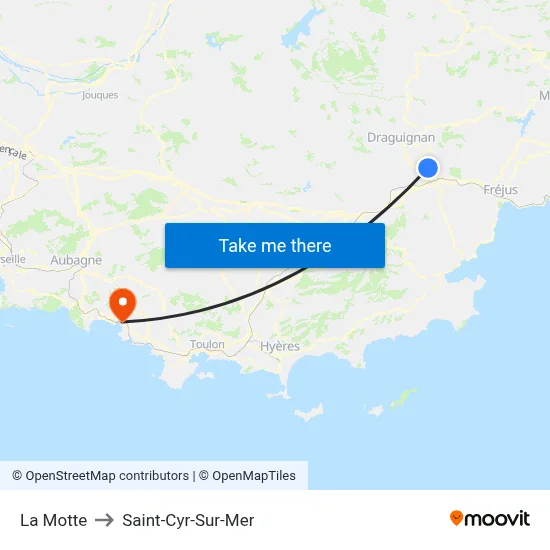 La Motte to Saint-Cyr-Sur-Mer map