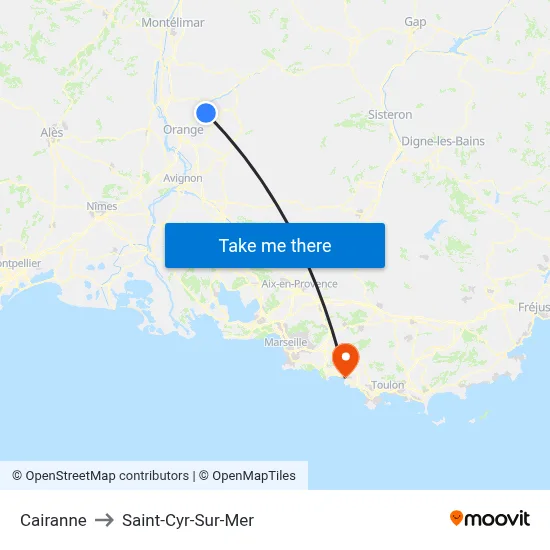 Cairanne to Saint-Cyr-Sur-Mer map